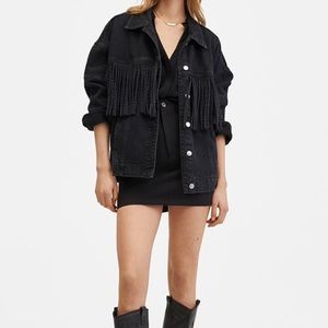 NWT Mango fringe denim jacket